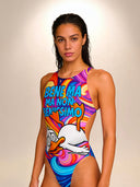 Women's training one-piece swimsuit PINUP 512PF - Very Good