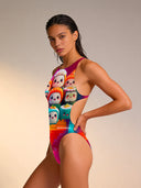 Women's training one-piece swimsuit PINUP 498P - Sushi