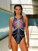 Fato de banho inteiro de treino feminino PINUP 550PF - Raio X