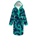 Accappatoio bimbo - 30ACF Blu logo menta, vista frontale - BONESWIMMER