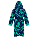 Accappatoio bimbo - 30ACF Blu logo menta, vista posteriore - BONESWIMMER