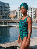 Turbante Sahara 49SF — Blu logo menta
