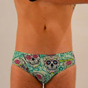 Slip da nuoto uomo da allenamento H2OTTO 387HF - Teschi Mex vista 2 — costume da nuoto uomo, BONESWIMMER Made in Italy