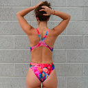 Costume intero donna da allenamento Pinup 491P - Bianca