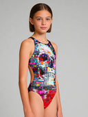 Costume intero bambina da allenamento Pinup 534P - Glitch