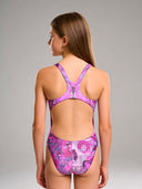 Costume intero bambina da allenamento Pinup 552P - Teschio Farfalla