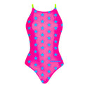 Bañador entero mujer para entrenamiento IBIZA 245IF - Fucsia estrella azul