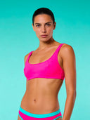 Top bikini donna da mare Hawaii L02HA - Fucsia fluo, vista frontale