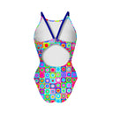 Bañador entero mujer para entrenamiento IBIZA 247IF - Pop squares