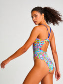 Bañador entero mujer para entrenamiento IBIZA 247IF - Pop squares