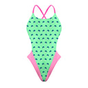Costume intero bambina da mare Alte L042AF -Palme, vista frontale