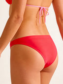 Slip bikini donna da mare Papeete L03PA - Rosso fluo, vista posteriore