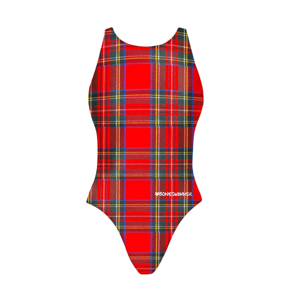 Girls' Pinup Tartan One-Piece Swimsuit 527P | BONESWIMMER