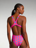 Bañador entero mujer para entrenamiento PINUP 556PF - Fucsia estrella azul