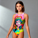 Costume intero bambina da allenamento Pinup 521P - Illusa