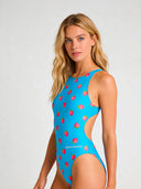 Bañador entero mujer para entrenamiento PINUP 563PF - Frambuesas