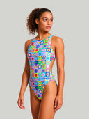 Bañador entero mujer para entrenamiento PINUP 558PF - Pop squares