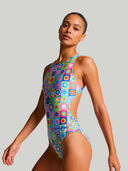 Bañador entero mujer para entrenamiento PINUP 558PF - Pop squares