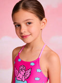 Costume intero bambina da mare Alte L041AF - Angelo, dettaglio del modello