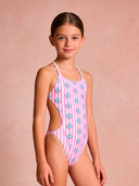 Costume intero bambina da mare Alte L037AF - Polipetti, vista frontale