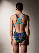Costume intero bambina da allenamento PINUP 518PF - Aldilà: vista posteriore indossato