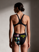 Costume intero bambina da allenamento PINUP 486PF - Monster: vista posteriore indossato