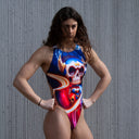 Costume intero bambina da allenamento Pinup 332P - Teschio Guerriera