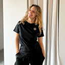 T-Shirt Nera Logo Bianco